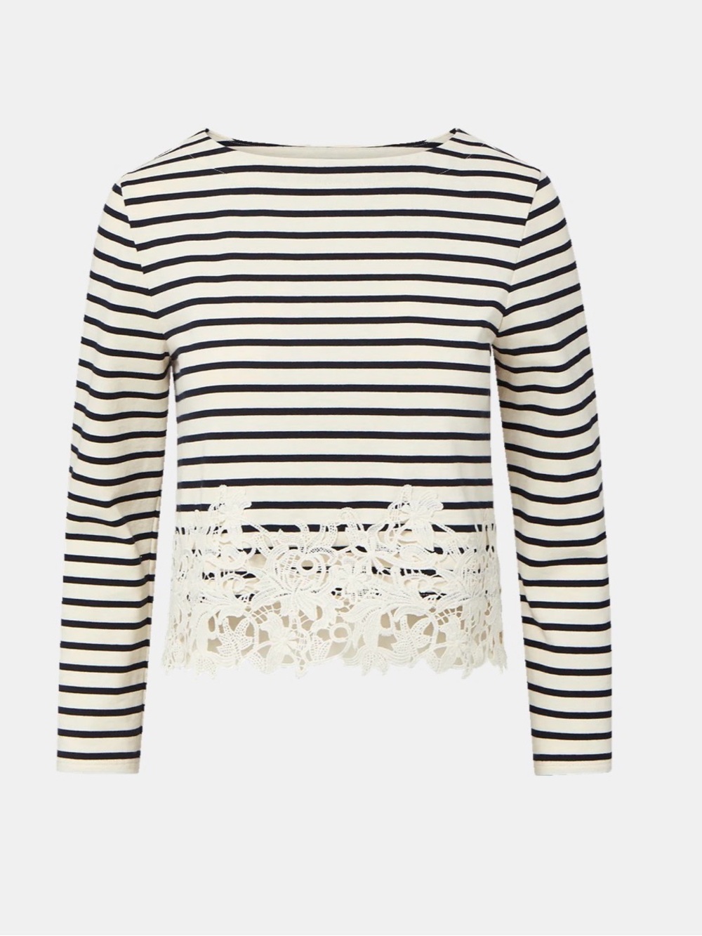Veronica Beard Hovey Striped Lace T-Shirt Size XS - Picture 5 of 9